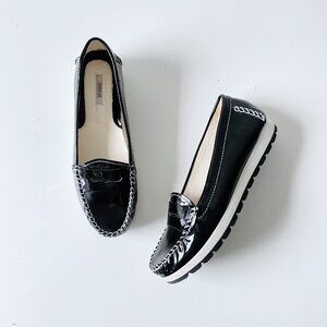 Geox Italian Patent Leather Stitch Foam Sole Loafers - Size 39 (8.5)